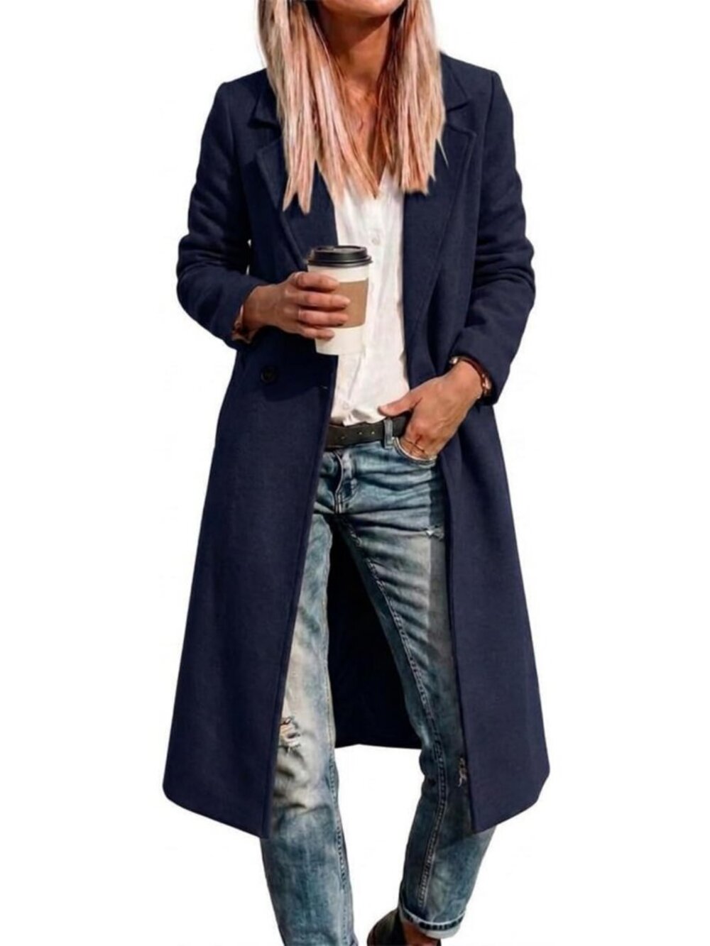 Chic Long Wool Coat for Women | Stylish Fall Winter Peacoat Jacket